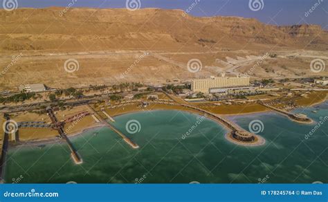 Dead Sea In Israel Aerial Drone View Stock Photo Image Of