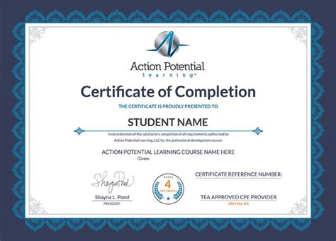 Continuing Education Certificate Template 5 Best