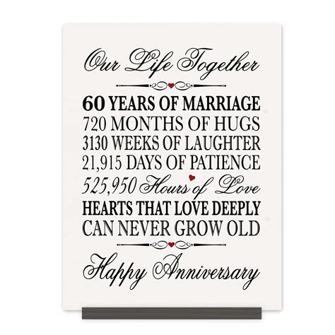 Buy Lifesong Milestones 60th Anniversary Plaque 60 Years Of Marriage