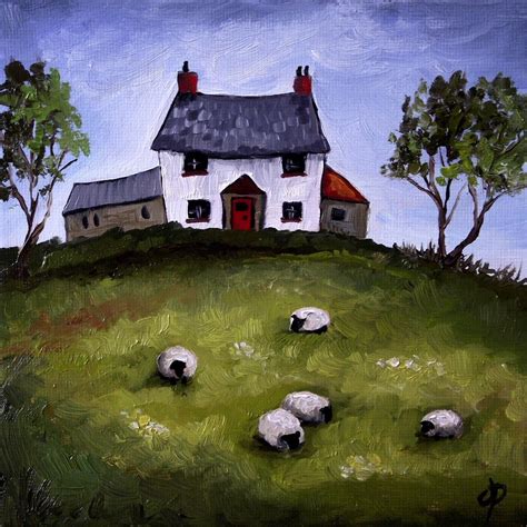 Welsh Cottage Sheep J Palmer Original Oil Painting Landscape Art Ebay