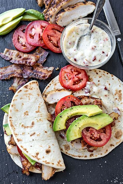 Smoky Chicken Flatbread With Crispy Bacon Avocado And Sun Dried Tomato