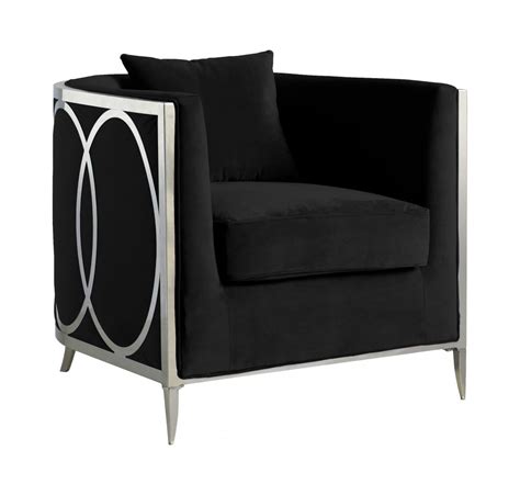 Circa Black Velvet Accent Chair By Meridian Furniture