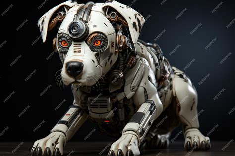 Premium AI Image | American police dog robot Innovative fight against