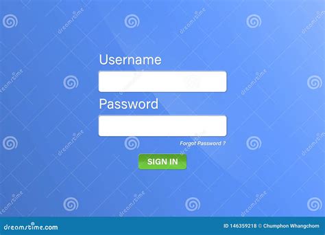 Interface Of Password Box On Login Background Online Username And