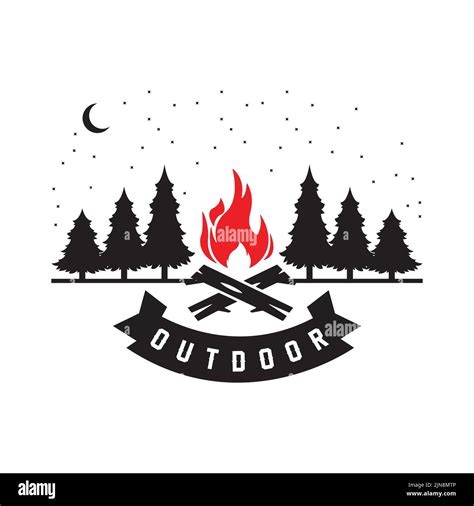 Campingoutdoor Logo Icon Vector Concept Retro Illustration Design