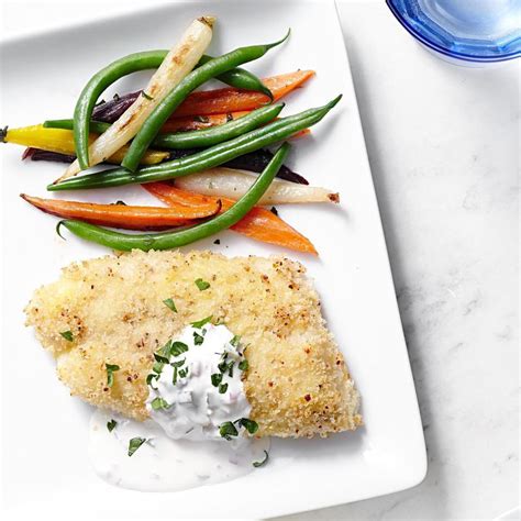 Parmesan Crusted Cod With Tartar Sauce For Two Recipe Eatingwell