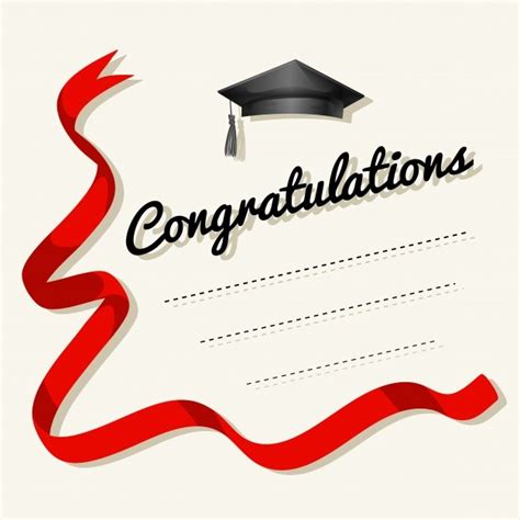 Free Vector Card Template With Congratulations Word