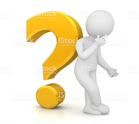 Question Mark 3d Gold Yellow Interrogation Point Asking Stick Figure