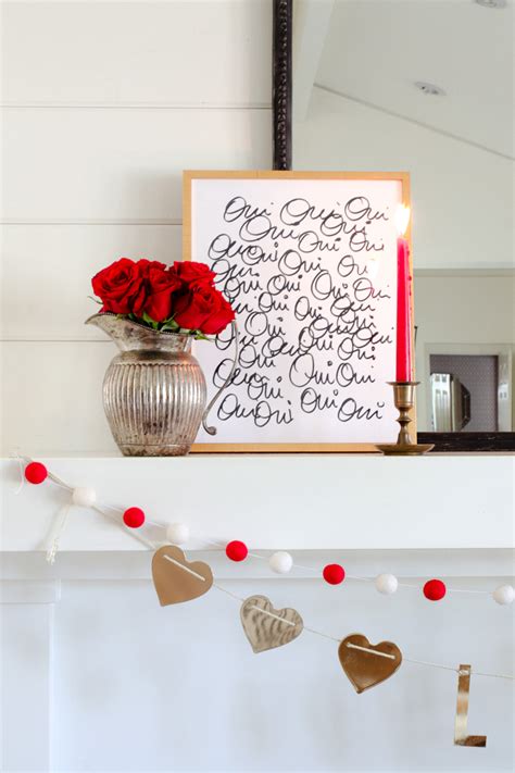 Chic Valentines Day Mantel Decor Modern Glam