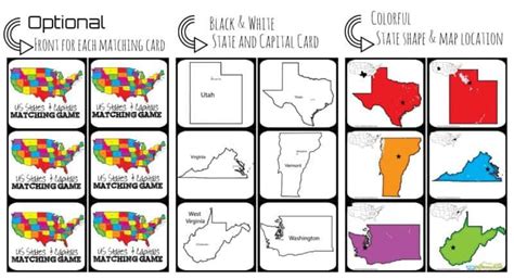 Free Printable States And Capitals Matching Game States And Capitals