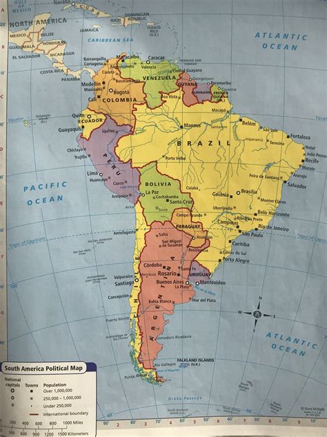 Latin America Map With Labels Map