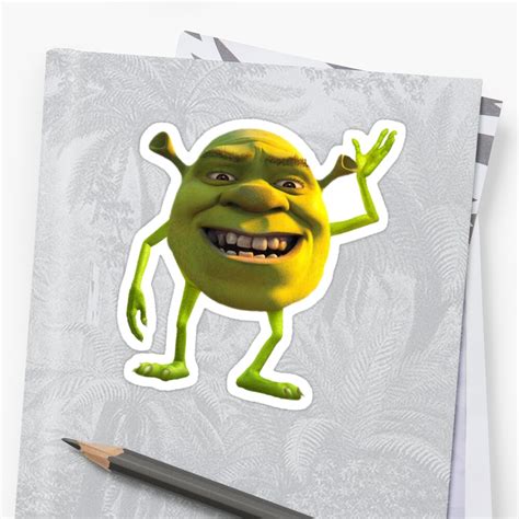 Shrek Wazowski Sticker By Greedretro Redbubble