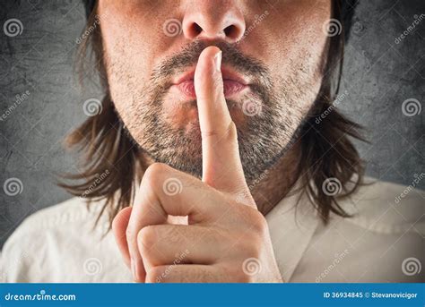 Businessman Making Hush Gesture Stock Image Image Of Male Talking