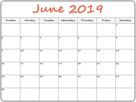 Printable June Monthly Calendar Printable Calendar 2023