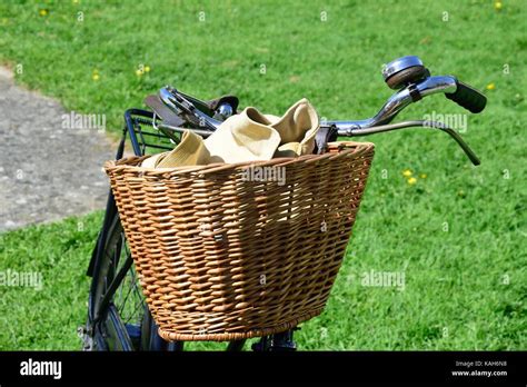 Vintage Bicycle Basket Stock Photo Alamy