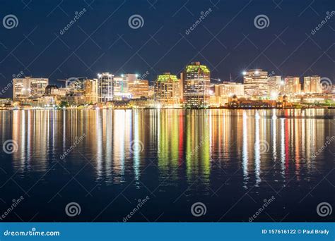 Halifax City Skyline At Night Stock Photo Image Of Tourism Capital