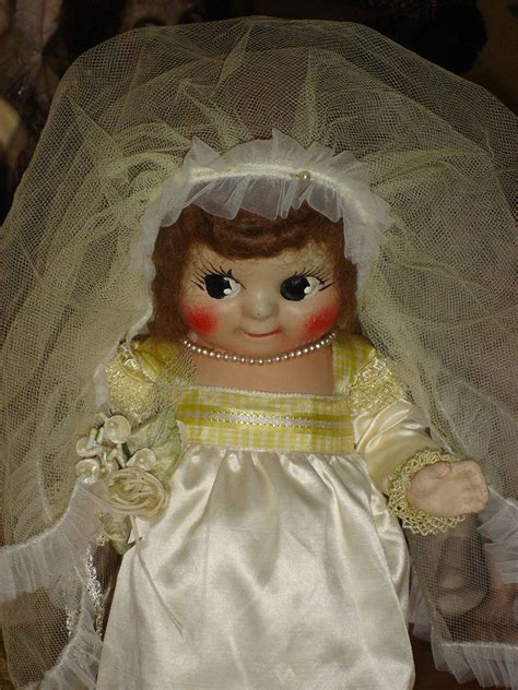 Vintage Composition Flapper Carnival Kewpie Bride Doll 6500 Via