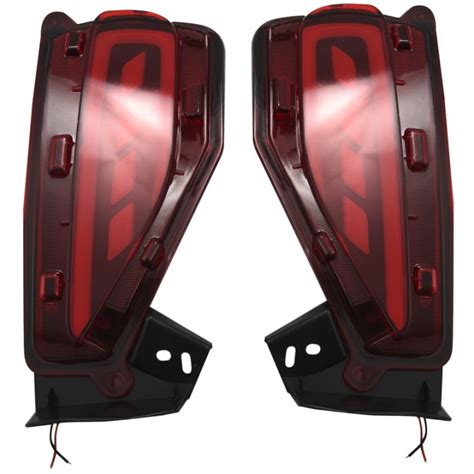 Pair Led Rear Bumper Reflector Brake Tail Light Lamp Fits