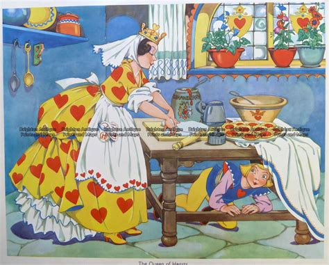 Antique Print Nursery Rhyme The Queen Of Hearts C Brighton Antique Prints And