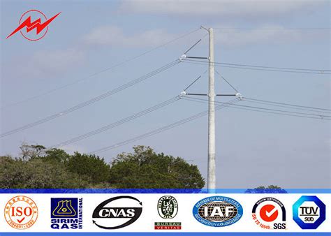 Conical 33kv 11m Steel Utility Pole For 33kv Electrical Power Distribution