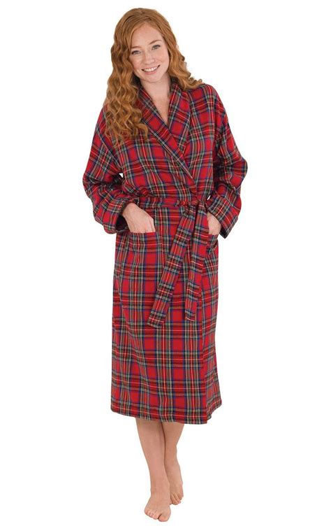 Stewart Plaid Flannel Womens Robe In Womens Robes Pajamas For Women
