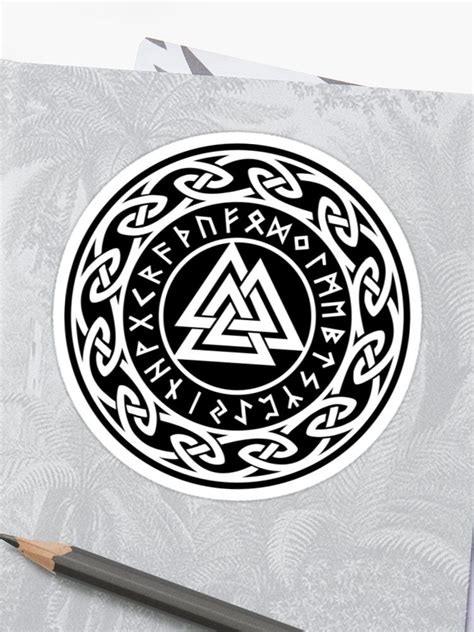 Pegatina Valknut Odin Symbol Celtic Norse Viking Rune Nórdico De