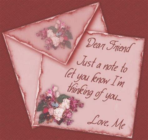 Dear Friend Just A Note To Let You Know Im Thinking Of You Pictures