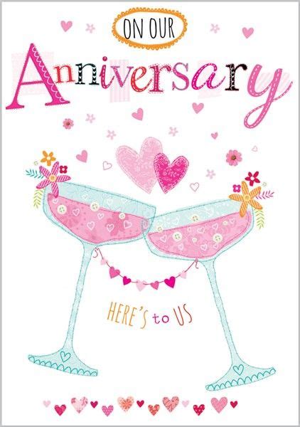 Card Ranges 4751 Our Anniversary Champagne Flutes Abacus Cards