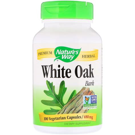 Natures Way White Oak Bark 480 Mg 100 Vegetarian Capsules By Iherb