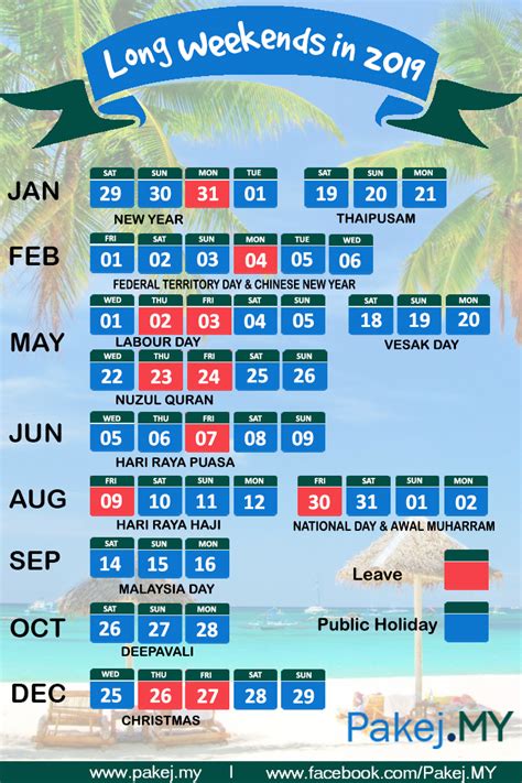 Cuti 2019 Kalendar Cuti Umum