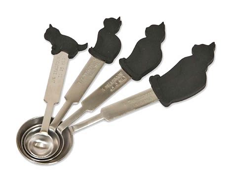 Five Kitchen Utensils With Black Cats On Them