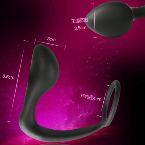Male Silicone Cock Ring Prostate Massager Stimulator Waterproof Healthy