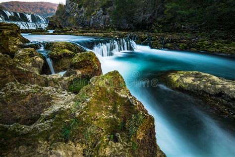 Strbacki Buk Waterfall On River Una In Bosnia And Croatia Border Stock