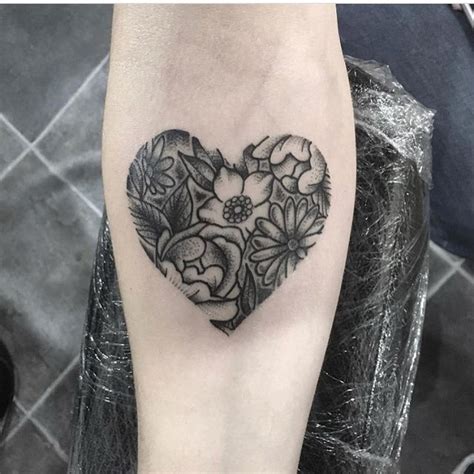 Heart Shape With Flowers Tattoo Best Flower Site