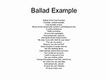 Examples of ballad Poems