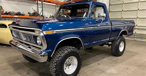 1977 Ford F 150 Ranger 4 Inch Lift With A 460 4x4 Midnight Blue Ford
