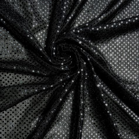 Luxe Stretch Confetti Sequin Dot Fabric Black 10 Yard Bolt Fabric Direct
