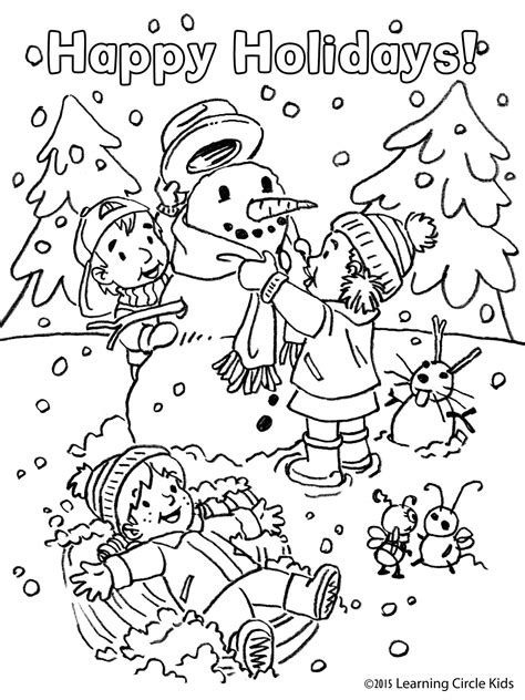 Printable Happy Holidays Coloring Pages