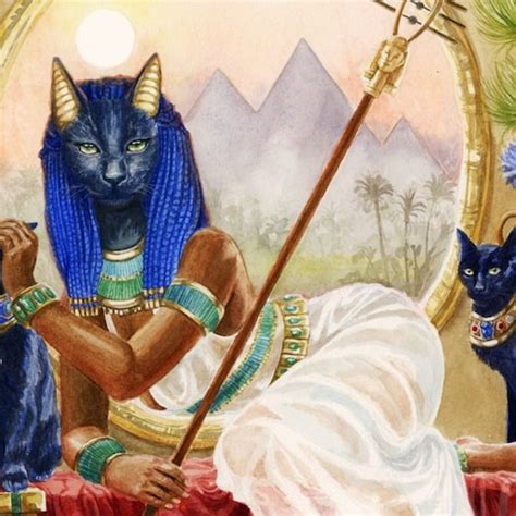 Ancient Egyptian Art Print Goddess Bastet Etsy