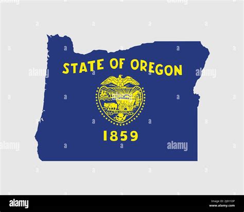Oregon Map Flag Map Of Or Usa With The State Flag United States