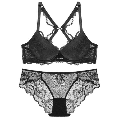 amx lace bra set sexy lingerie push up brassiere and panty fashion three quarters cup fashion