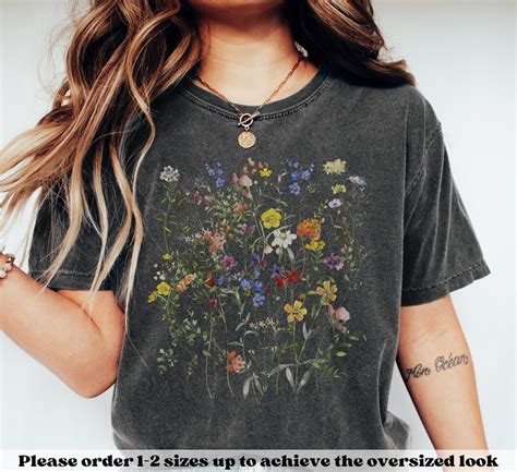 wildflowers shirt cottagecore tshirt comfort colors® tee gardening tshirt pressed flowers shirt