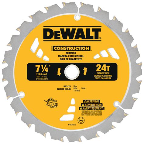 Dewalt Construction 7 14 24 Teeth Saw Blade Schillings