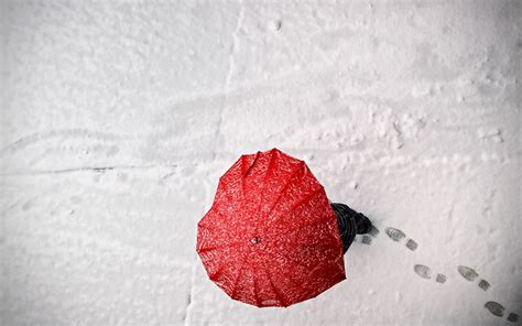 Wallpaper 1920x1200 Px Footprint Hearts Love Snow Umbrellas