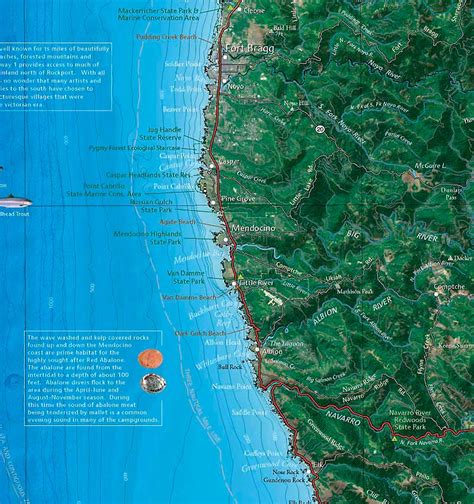 Mendocino Coast Map Coastal California Series