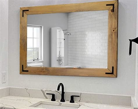 Unfinished Wood Framed Bathroom Mirrors Everything Bathroom