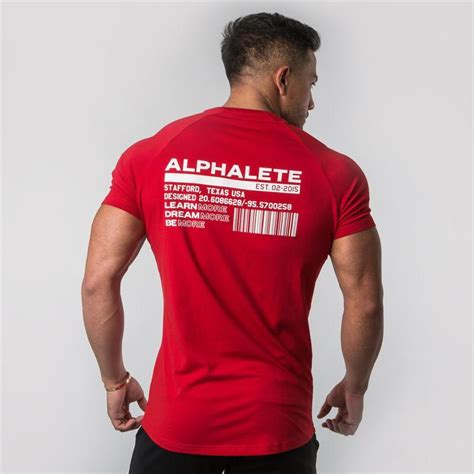 Alphalete Men Summer Gyms Casual T Shirt Crossfit Fitness