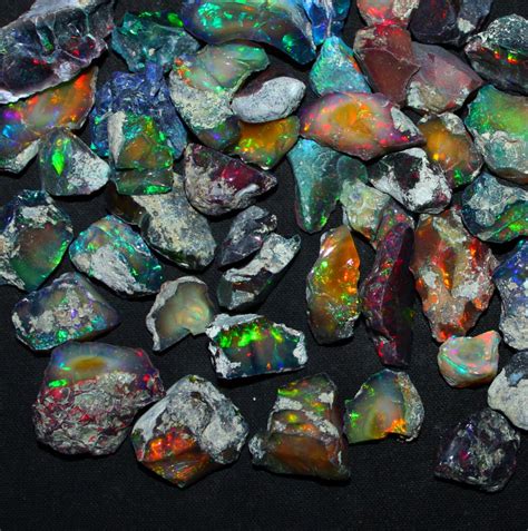 100 Ct Lot Aaa Grade Natural Ethiopian Black Opal Rough Stone Etsy Canada
