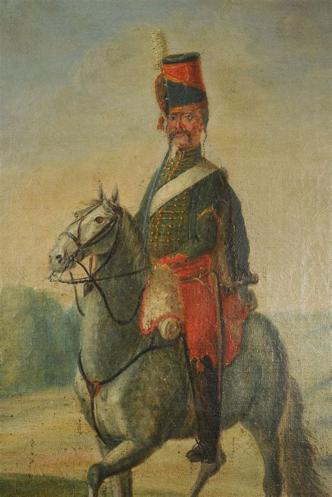 Hussard De Conflans 1779 Huile Sur Toile Ancienne Monarchie