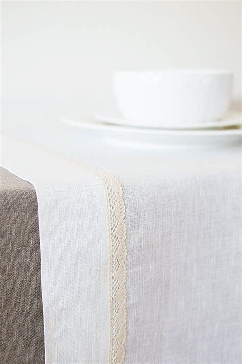 White Linen Table Runner Christmas Runner Wedding Bridal Etsy Linen